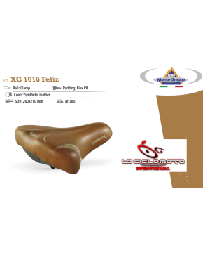 Sella bici Montegrappa made in Italy color cuoio modello feliz passeggio olanda