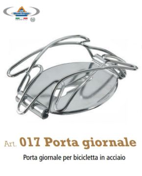 PORTA GIORNALE QUOTIDIANO PER BICI CON MANUBRIO AD EXPANDER COLORE ACCIAIO
