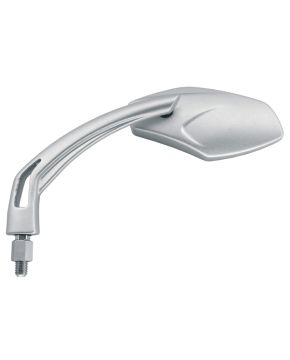 specchio moto sinistro alluminio satinato ovale
