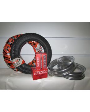 kit ruota vespa 3 00 10 copertoni cst camere d'aria kenda