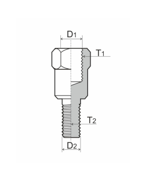 Adattatore specchio da M8 Destro a M10 destro
