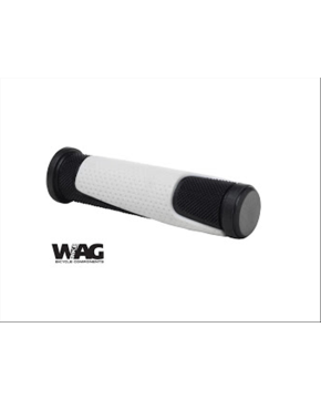 manopole bici double d nero bianco 125mm