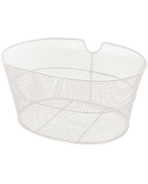 cestino bici ovale in ferro bianco senza ganci