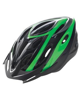 Casco bici adulto nero verde misura m 54-58