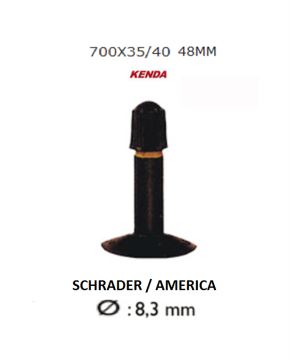 camera d'aria 28 5 8 3 8 (35-622) valvola schrader (48mm)