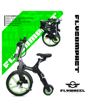 Mini scooter pieghevole car bike Flycompact con sella 300w - Verde