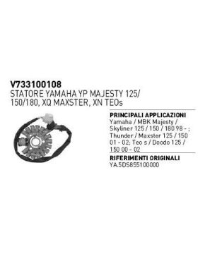 Statore Volano magnete Yamaha Majesty 125 150 180 Malaguti Madison Generatore