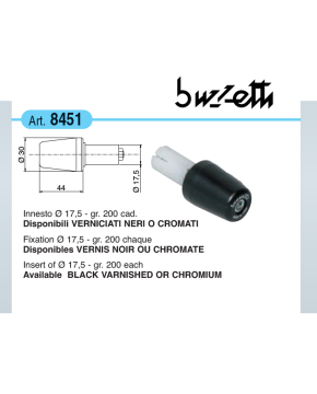 pesi manubrio moto 190 gr. nero coni