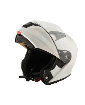 Casco modulare raptor mph moto scooter omologato doppia visiera bianco lucido