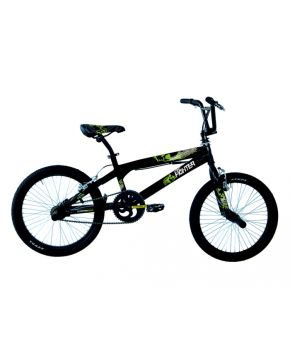 Bici BMX Freestyle 20 in acciaio con pedane incluse nero verde Fighter Coppi