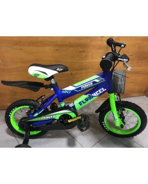 Bici 12 mtb power per bambino blu verde con 2 freni e gomme ad aria