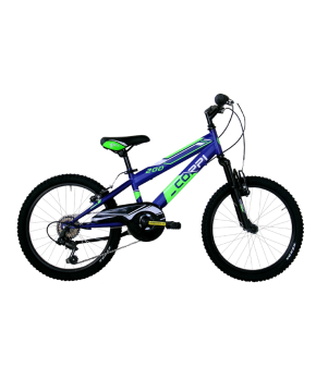 bici 20 mtb 6 velocità forcella ammortizzata blu verde