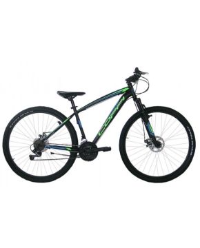 bici 29 mtb coppi 21 v nero verde h43 a disco forcella ammortizzata