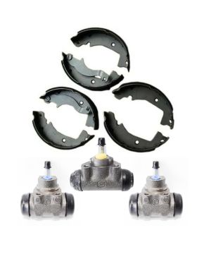 Kit freno con ganasce e cilindretti anteriori e posteriori originali per Piaggio APE TM P602 P703