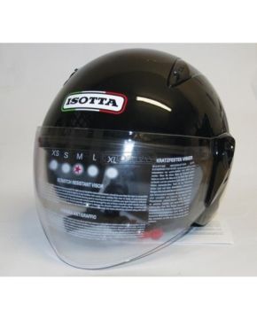 Casco jet Isotta new city con visiera nero lucido