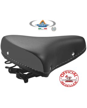 Sella bicicletta vintage graziella olanda Montegrappa originale in pelle sintetica nera con doppia molla Mod. 07/F