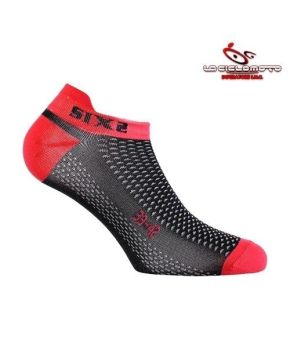 calza calzini fantasmini sixs nero rosso taglia 39 42 tecnici sport socks fantasmini