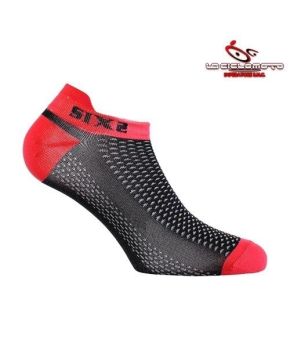 calza calzini fantasmini sixs nero rosso taglia 43 46 tecnici sport socks fantasmini