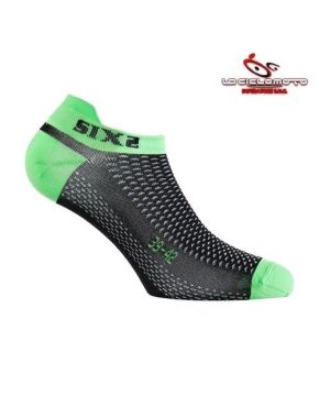calza calzini fantasmini sixs nero verde taglia 43 46 tecnici sport socks fantasmini
