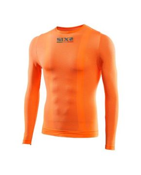maglia intima girocollo tecnica ts2 sixs carbon underwear arancio ciclismo