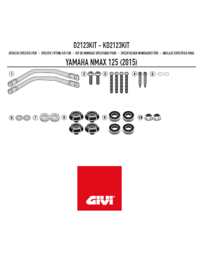 attacchi parabrezza yamaha n-max 125 d2123kit