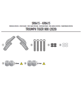 Portapacchi attacco piastra bauletto moto Triumph Tiger 900 givi sr6415