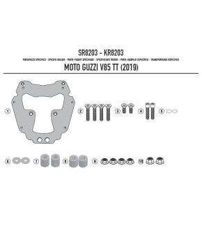 portapacchi per bauletto moto guzzi v85 tt sr8203