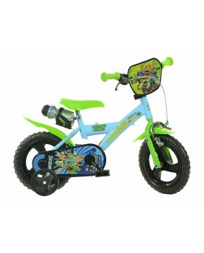 Bici tartarughe ninja turtles 12 per bambino con rotelle borraccia e parafanghi