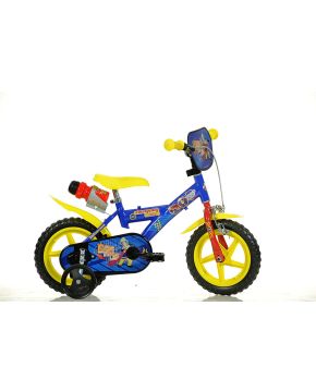 Bici 12 Sam il pompiere per bambino con rotelle borraccia e parafanghi Dino Bikes