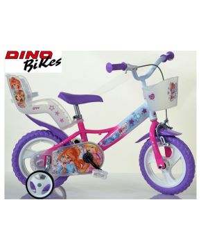 Bici 12 winx per bambina rotelle cestino porta bambola e parafanghi Dino Bikes