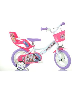 Bici 12 miracle tunes bambina con rotelle cestino porta bambola Dino Bikes