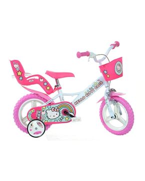 Bici 12 hello kitty per bambina rotelle cestino porta bambola Dino Bikes