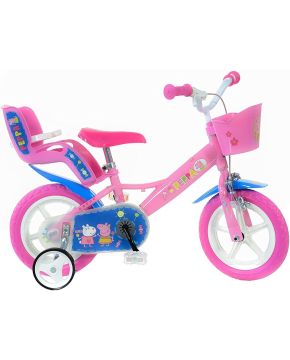 Bici 12 peppa pig per bambina rotelle cestino porta bambola Dino Bikes