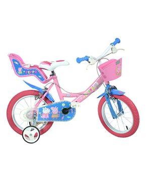 Bici 14 peppa pig per bambina rotelle cestino porta bambola Dino Bikes