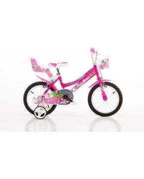Bici 16 flappy per bambina rotelle cestino porta bambola parafanghi Dino Bikes