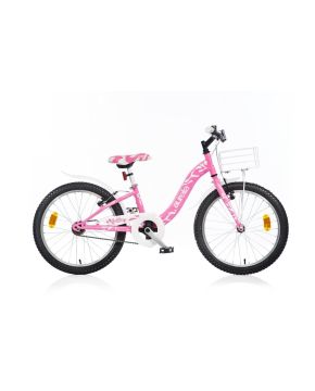 Bici 20 Smarty per bambina rosa cestino cavalletto parafanghi Dino Bikes