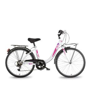 Bici 24 venere 6 velocità rosa bianco summertime city bike per donna Dino Bikes