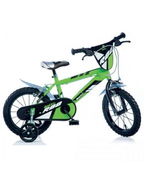 Bici 14 mtb r88 per bambino con scudo rotelle e parafanghi Dino Bikes