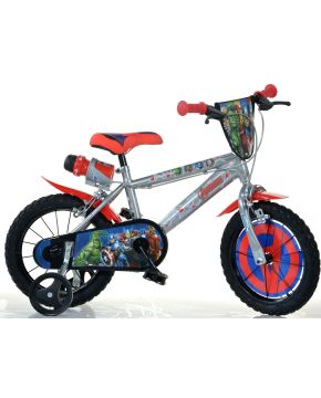 Bici avengers 16 per bambino con scudo rotelle borraccia parafanghi Dino Bikes