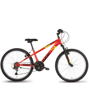 Bici 24 MTB Ring front 18 velocità shimano rossa per ragazzo ragazza Dino Bikes