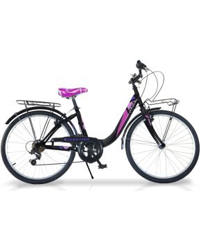 Bici 26 venere olanda city bike da passeggio 6 velocità nera rosa dino bikes