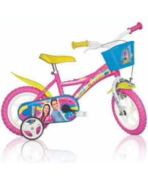 Bici 12 Me Contro Te per bambina rotelle cestino e parafanghi Dino Bikes