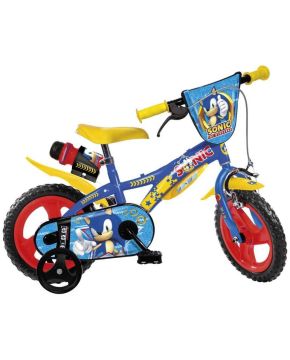 Bici 12 Sonic per bambino con scudo rotelle borraccia parafanghi Dino Bikes