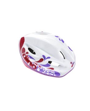 casco per bimba bianco rosa lilla 52-56 cm