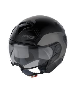 Casco moto scooter Jet Nolan N30-4 T Uncharted 020 Nero opaco grigio