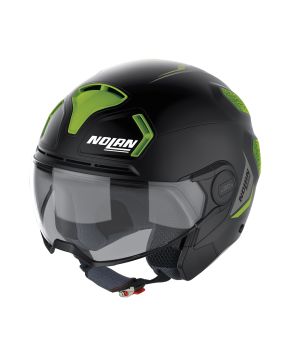 Casco moto scooter Jet Nolan N30-4 T Inception 017 Nero opaco verde