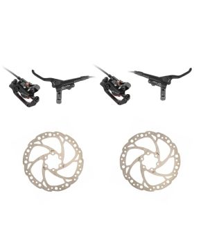 Kit freni a disco idraulici anteriore posteriore con leve pinze e dischi 160mm