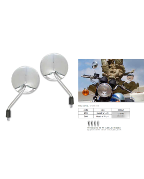 kit specchi moto d'epoca cromati sinistro e destro