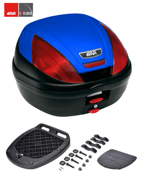 Bauletto Givi E370 Blu completo di piastra e kit universale