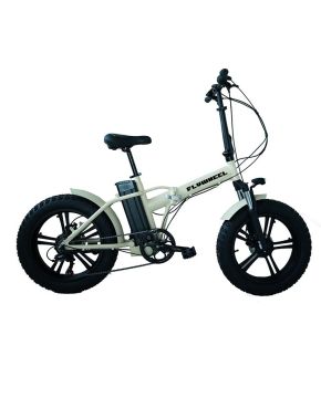 Bici 20 E-BIKE FLYWHEEL FATBIKE ALLUMINIO PANNA PIEGHEVOLE 6s 48v 250W Brushless